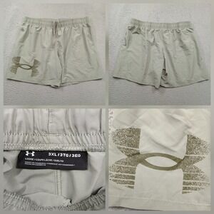 Under Armour Athletic Shorts Mens 3XL Light Green Loose Fit Drawstring